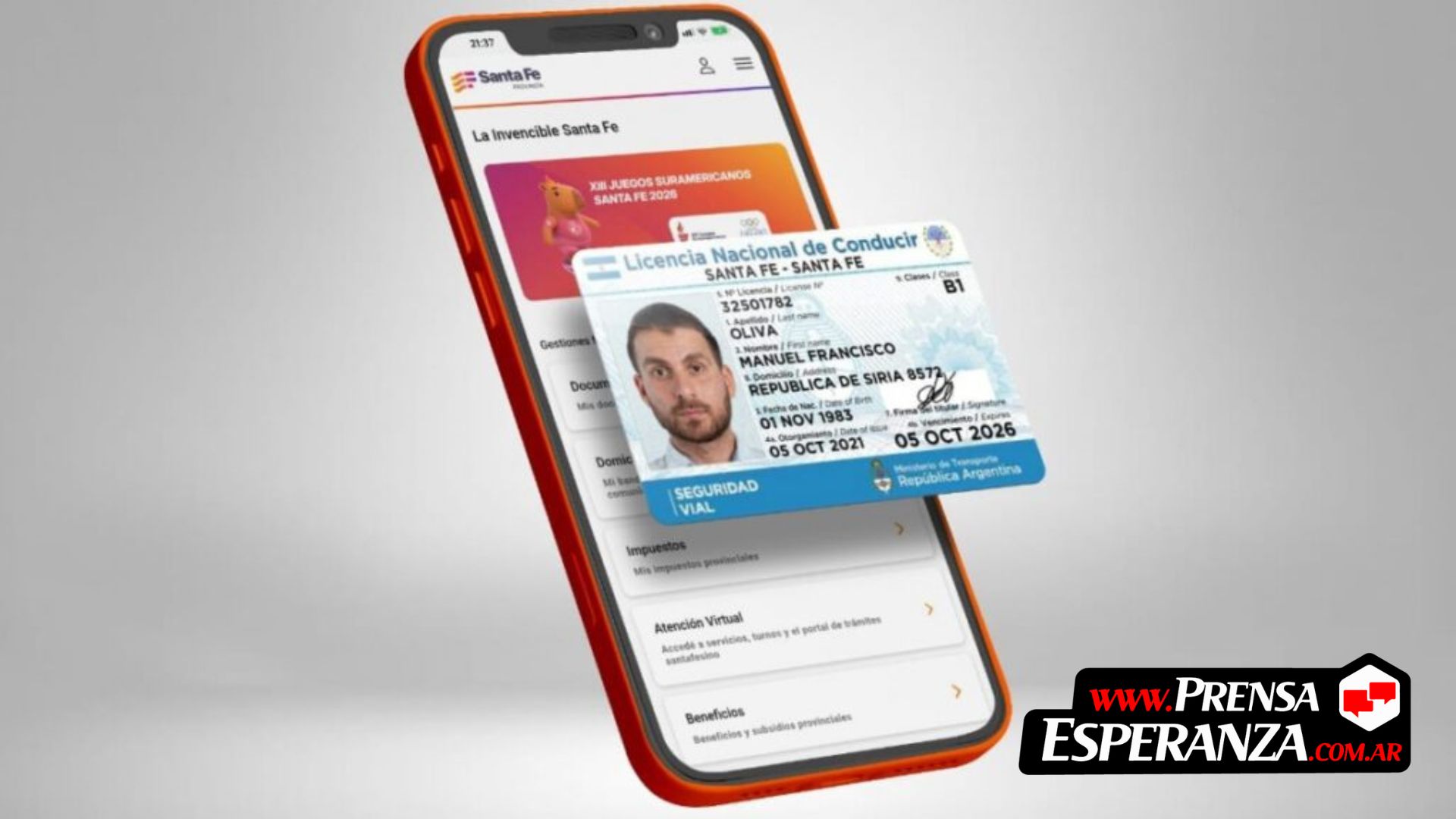 En Esperanza ya es válida la licencia de conducir digital para controles de tránsito