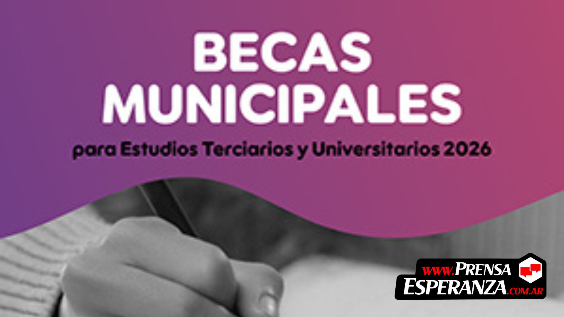 Abren la convocatoria a becas municipales para estudios terciarios y universitarios en Esperanza
