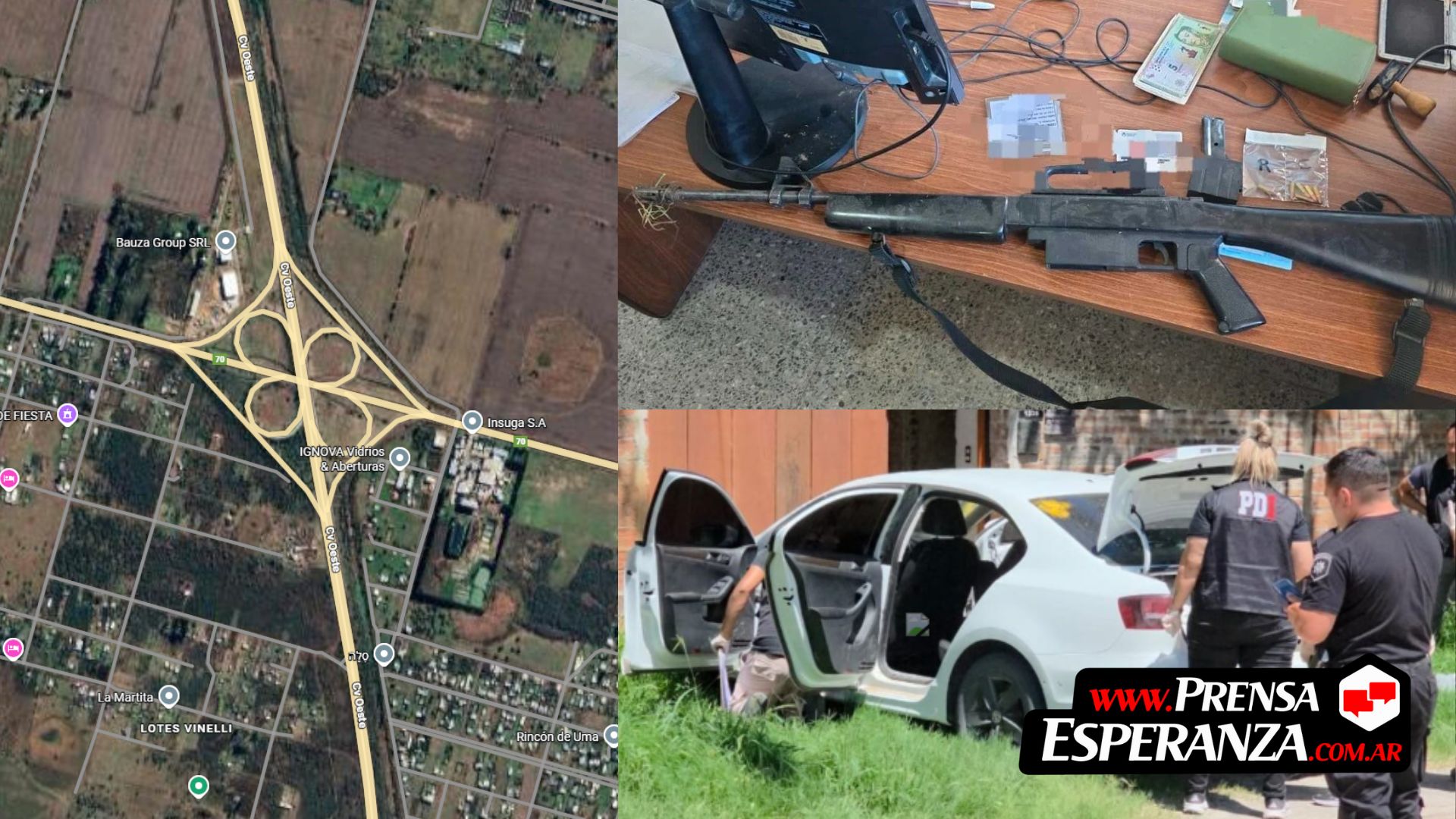 Ataque a tiros a un camión en Circunvalación y Ruta 70 derivó en una persecución y el abandono de un arma